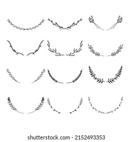 Hand drawn laurel wreath vector illustration.