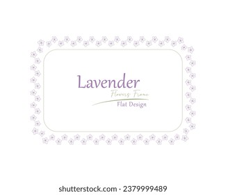 hand drawn lavender flower frame illustration.