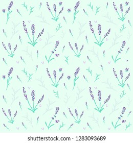 hand drawn lavender and mint background
