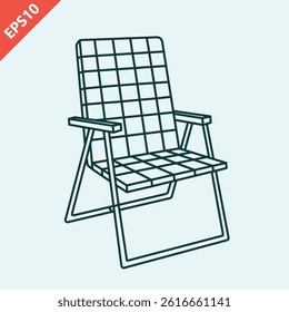 Hand drawn lawn chair design vector flat modern isolated illustration