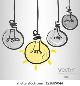 hand drawn leader light bulb