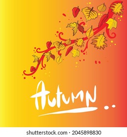 hand drawn leaf autumn. good for thanksgiving, card, postcard, background, banner, theme, wallpaper, etc

