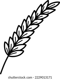 Hand Drawn leaf branch illustration isolated on background