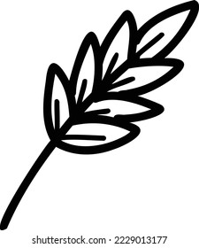 Hand Drawn leaf branch illustration isolated on background