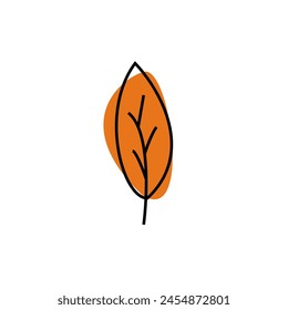 Hand drawn leaf design vector illustration. abstract leaf element or logo. simple and minimalist.