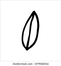 Hoja dibujada a mano. Doodle. Concepto de ecología. Aislado sobre fondo blanco. Ilustración vectorial.
