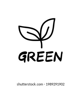 letras a mano y VERDE, concepto ecológico.