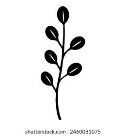 Hand drawn leaf of grey willow tree. Vector illustration.