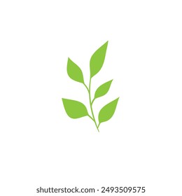 Icono de hoja dibujado a mano diseño de Vector plano