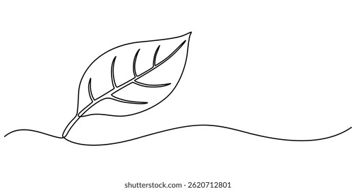 Ilustración de ícono de hoja dibujado a mano con Vector de concepto de doodle de una sola línea, brote de crecimiento de arte de línea continua. Planta de hojas de semilla de cultivo de suelo plántula eco natural concepto de granja de diseño de un boceto pro