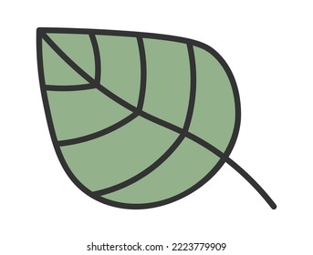 Hand drawn leaf icon. Vector illustration