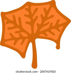 Hand drawn leaf illustration in doodle style.