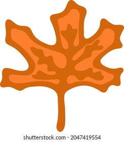 Hand drawn leaf illustration in doodle style.