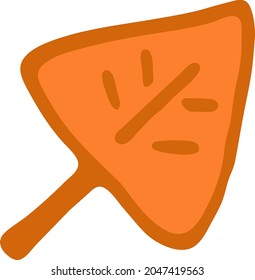 Hand drawn leaf illustration in doodle style.