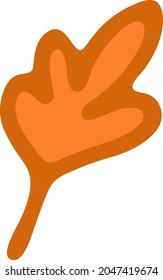 Hand drawn leaf illustration in doodle style.