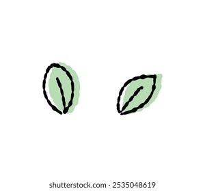 Vector de ilustración de hoja dibujada a mano