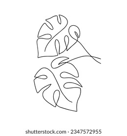 Hand drawn leaf line art clip art premium vector