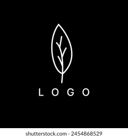 Hand drawn leaf logo design vector. suitable for business, brand, clothing, shirt, corporate.