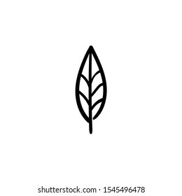 Hand drawn leaf. Simple vector icon