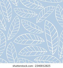Hand drawn leaf texture seamless pattern, floral pattern background