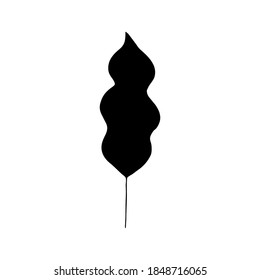 Hand drawn leaf. Vector illustration for  card, home decor. 
Isolated on white backdrop. 