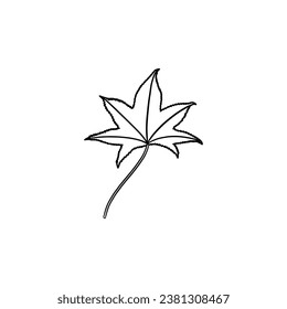 hand drawn of leaf vector illustration on white background