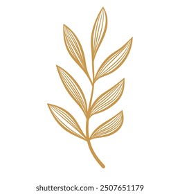 Vector de hoja dibujado a mano. ilustración de hoja. ilustración de hojas. ilustración de hoja estética. ilustración plana de hoja simple.