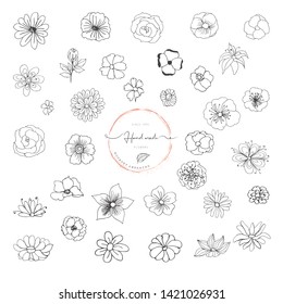 Hand Drawn Leaf Wreath Logo Design