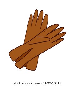 Hand drawn leather gloves. Vector illustration