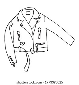 Hand drawn Leather Jacket in Doodle style. Vector EPS 10