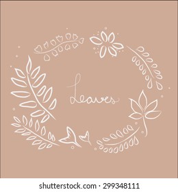 hand drawn leaves 