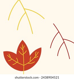 Hand Drawn Leaves Autumn Flat Design
Illustration Vector Background Template