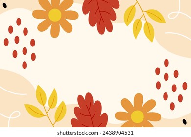 Hand Drawn Leaves Autumn Flat Design
Illustration Vector Background Template