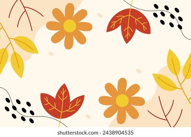 Hand Drawn Leaves Autumn Flat Design
Illustration Vector Background Template