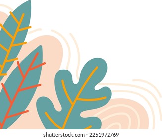 hand drawn leaves corner background  illustration_5