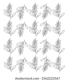 hand drawn leaves illustration on a similar background. vector design background