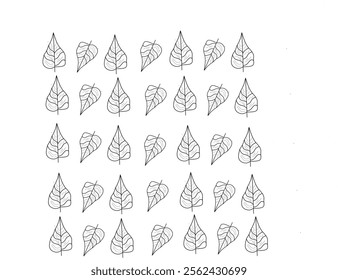 hand drawn leaves illustration on a similar background. vector design background