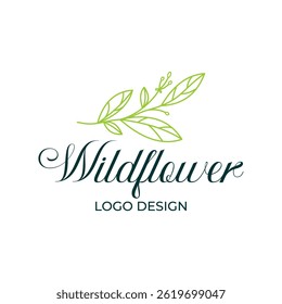 Hand drawn leaves logo design. Botanical logo design