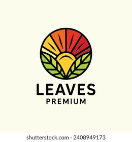 Hand Drawn Leaves Logo Symbol Design illustration vector Icon Emblem