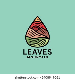 Símbolo del logotipo de las hojas dibujadas a mano Símbolo del logotipo de montaña Icono Icono Icono Icono Emblema