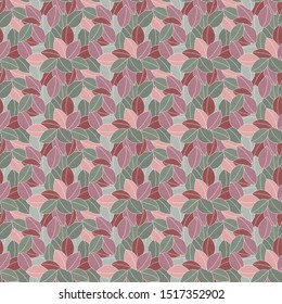 Hand drawn leaves. Seamless pattern. Doodle stylized image. Sketch style. Autumn leaf fall background. 