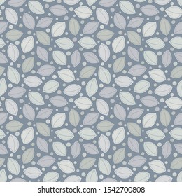 Hand drawn leaves. Seamless pattern. Doodle stylized image. Tempate for design fabric, backgrounds, wrapping paper, package, covers