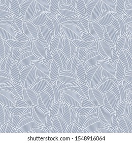 Hand drawn leaves. Seamless pattern. Doodle stylized image. Tempate for design fabric, backgrounds, wrapping paper, package, covers