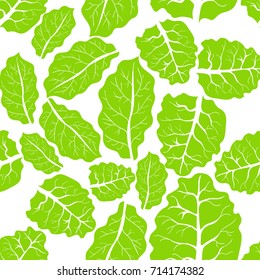 Hand Drawn Leaves Seamless Pattern Background. Vector illustration