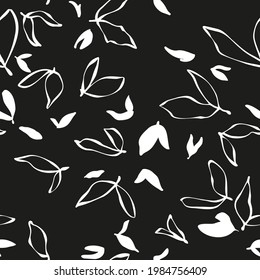 Hand Drawn Leaves Seamless Repeat Pattern Stock Vector (Royalty Free ...
