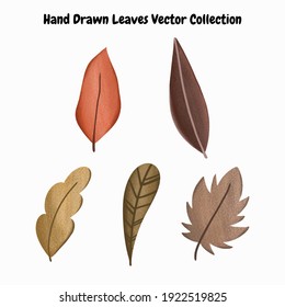 Hand Drawn Leaves Vector Collection for Decoration