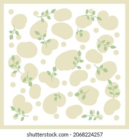 Hojas dibujadas a mano patrón cuadrado vectorial. Perfecto para la reserva de recortes, carteles, tarjetas de felicitación e impresiones. Ilustración del doodle para la decoración y el diseño.
