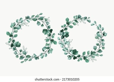 hand drawn leaves wreath background design