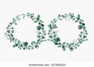 hand drawn leaves wreath background design