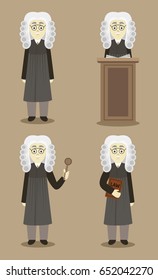 Hand drawn legal judge set